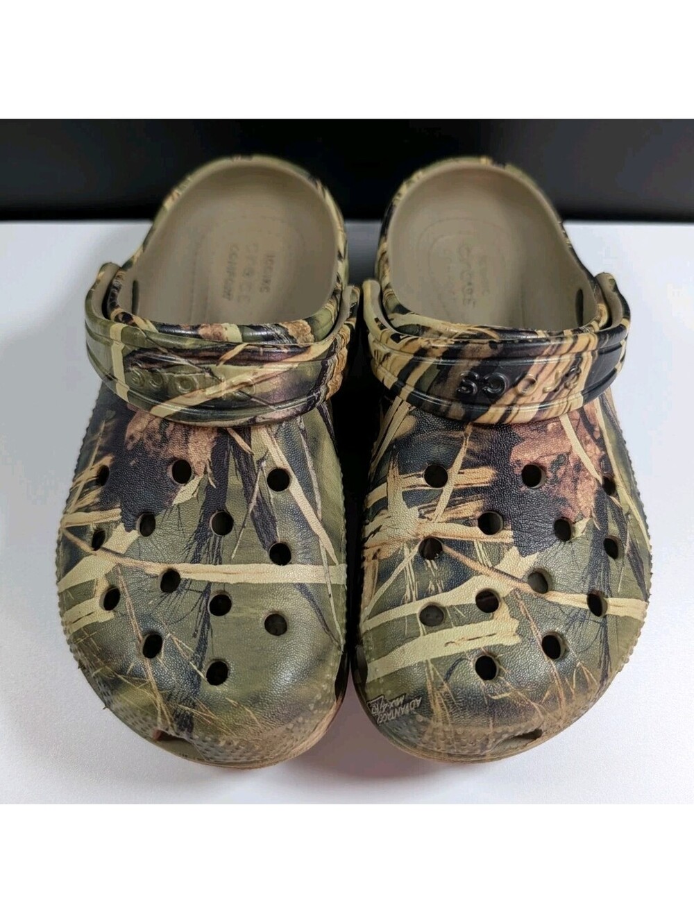 Crocs Youth C13 Green Brown Realtree Advantage Max 4 HD Camo Hunting Clogs Shoes